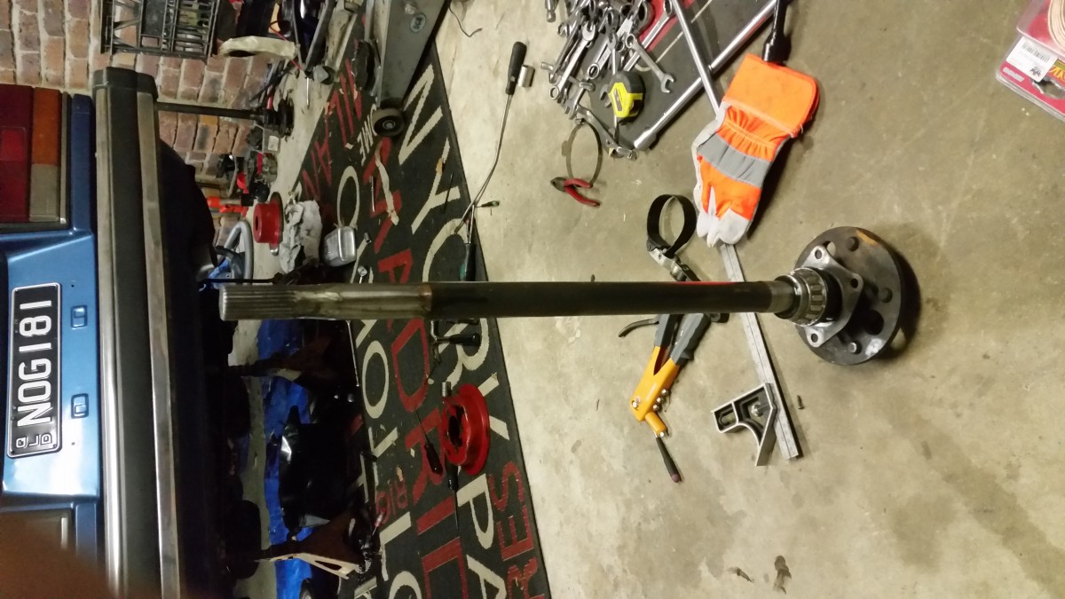 Axle shortened and resplined