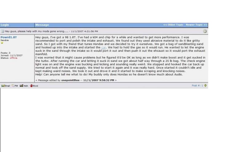 This was on the audi forum years ago,most have probably seen it as its done its rounds but worth a laugh..<br /><br />cheers.