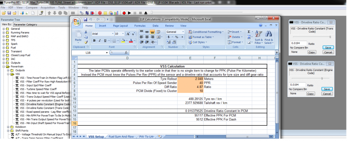 Driveline constant