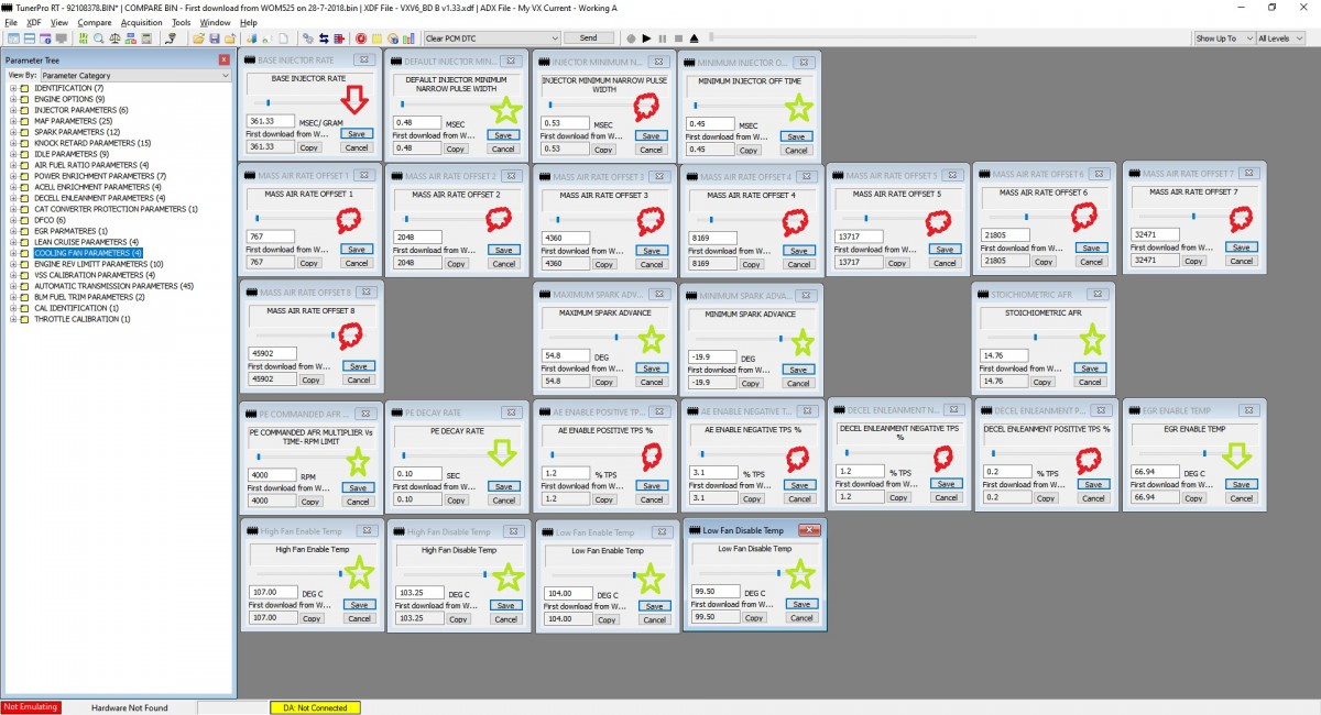 Differences using VXV6_BD B v1.33 xdf and 92108378 BIN.jpg