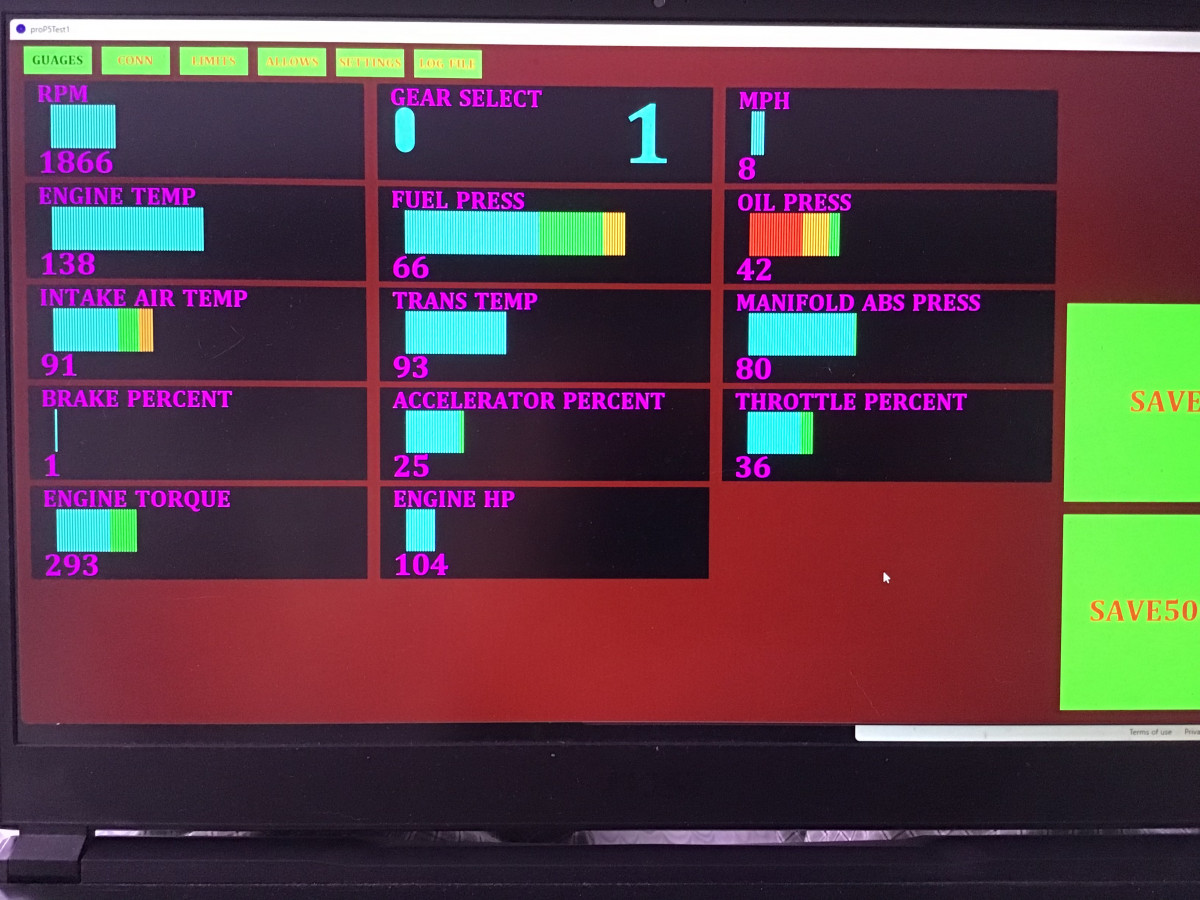 Screenshot of playback on GUI.