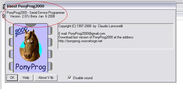 PonyProg 2000 Version:
