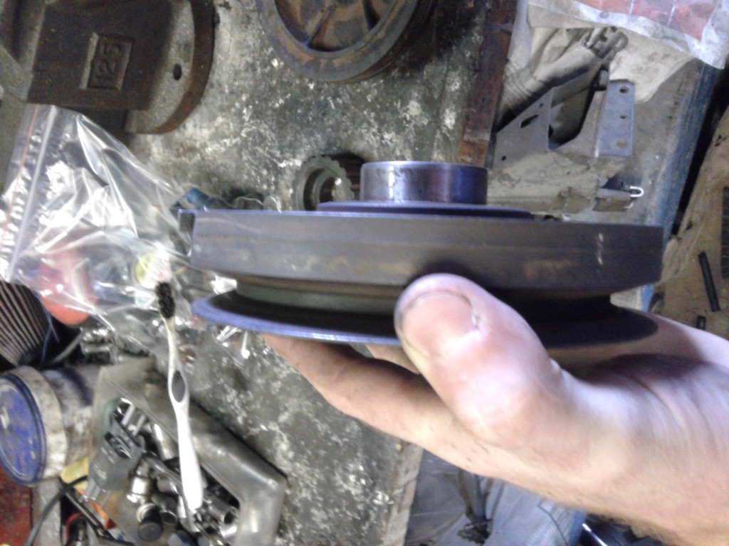 Side of thick pulley