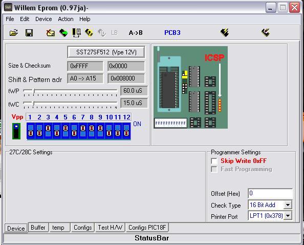 SST27sf512 Erase